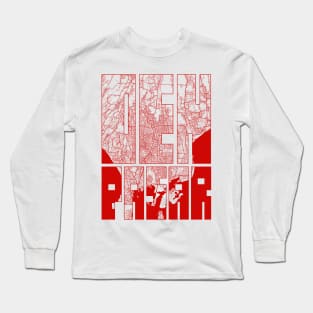 Denpasar, Indonesia City Map Typography - Oriental Long Sleeve T-Shirt